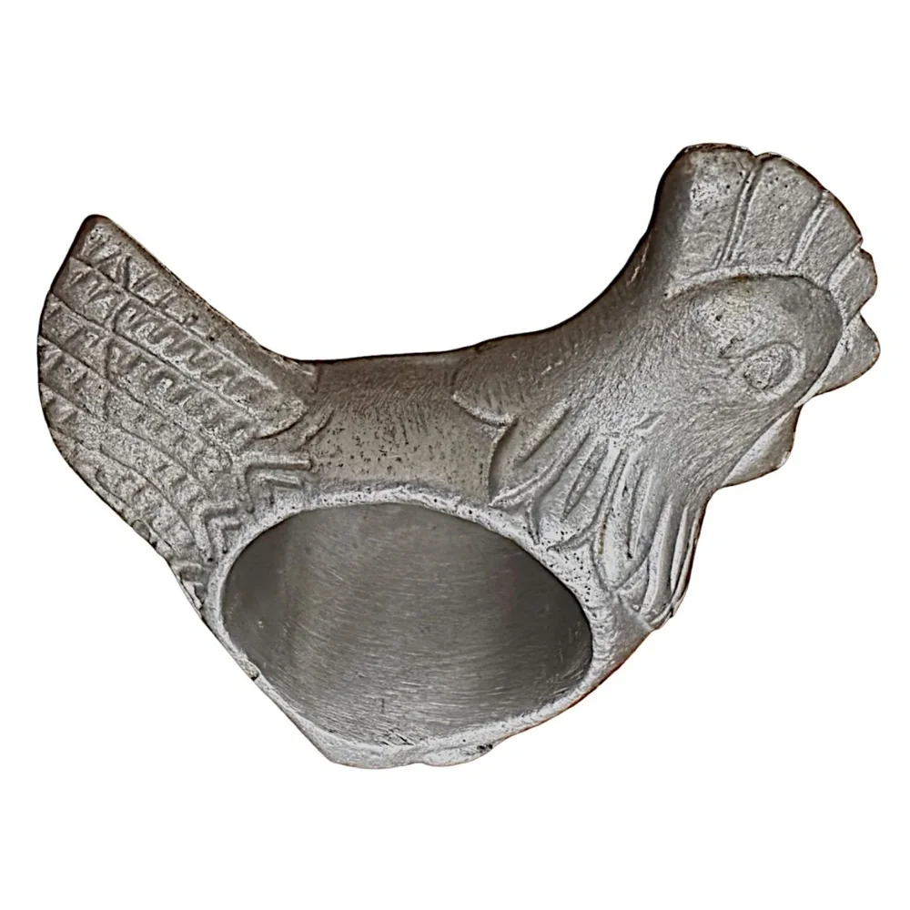 Vintage Pewter Hen Chicken Napkin Rings (set of 6) Farmhouse Country Cottage